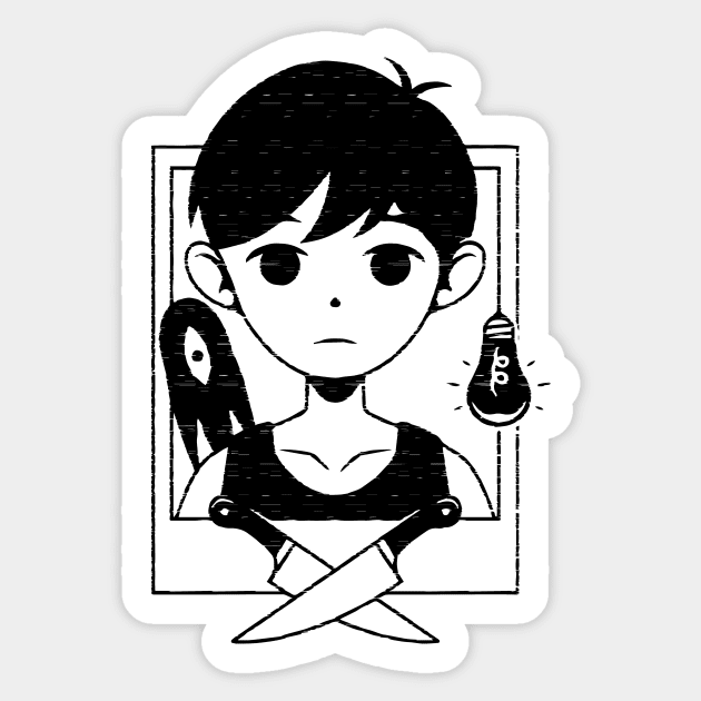 Black & White Boy Sticker by Alundrart